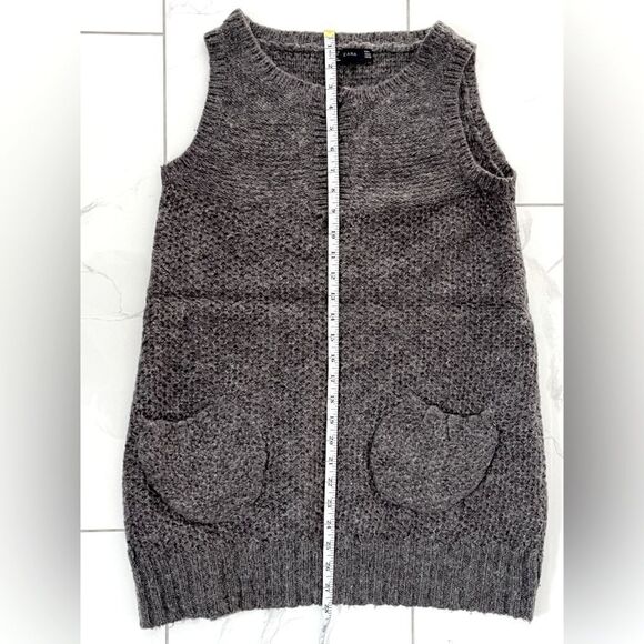 Zara/ Wool blend/ Mohair/ Knit/ Grey/  Stretchy/ Midi dress/ Size US M - Picture 12 of 14